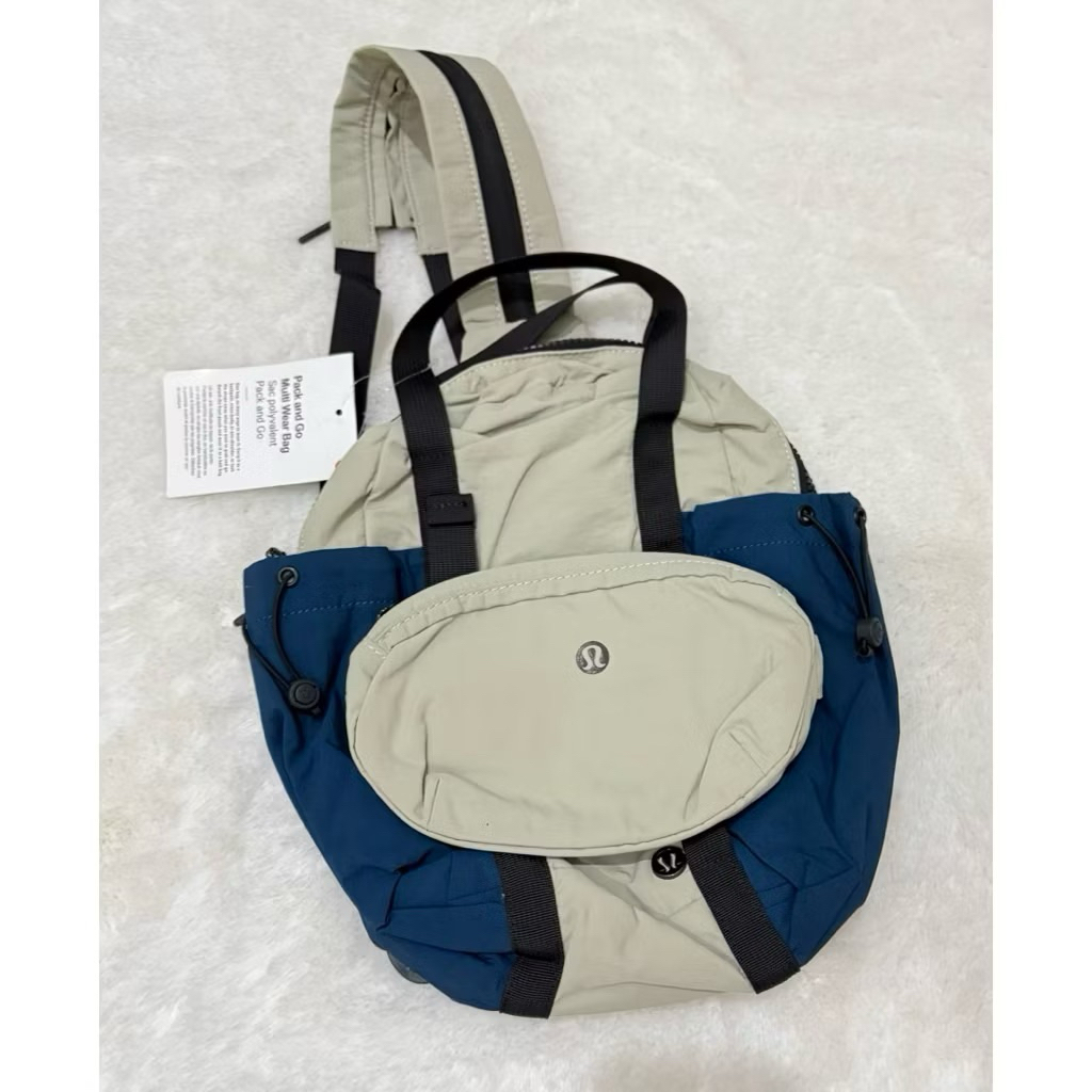 Mini Ransel & Waist Bag 2 in 1 Wear Pack Nylon Original Tas Wanita Branded (Navy Grey)