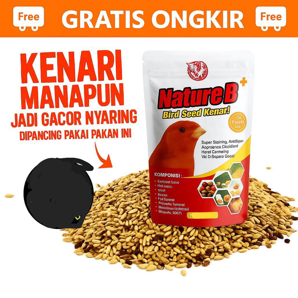 500 Gram - PROMO Pakan Kenari Herbal Harian Gacor - Pakan Ternak Kenari - Pakan Herbal Terbaik Natur