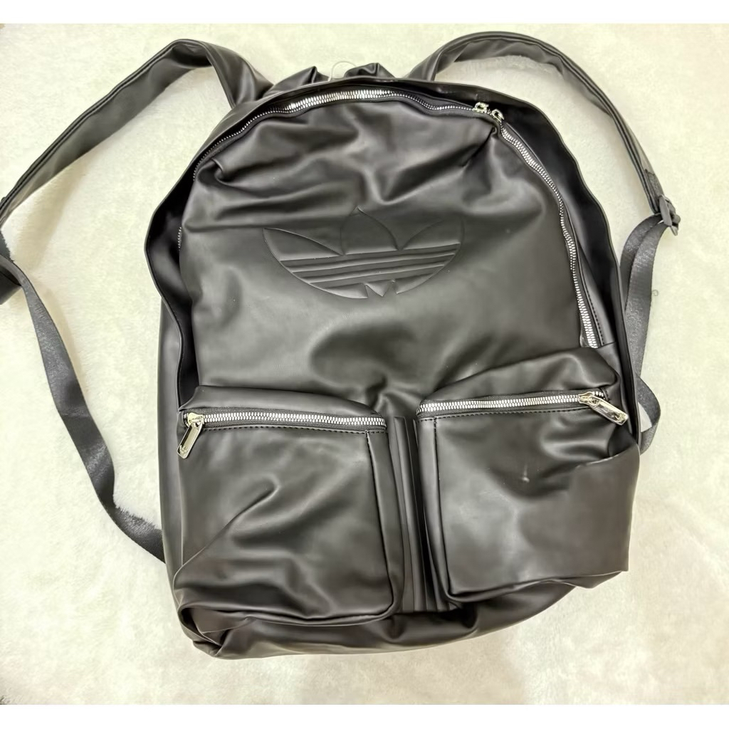Backpack Adidas Ransel Trefoil Polyurethane BLACK UNISEX Ransel Full Sintetis Leather ORIGINAL