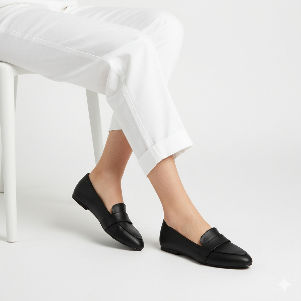 Sepatu Wanita Jumbo Slip On Loafer Flat | Zavatu Spatu Kerja Wanita Big Size Slip On DU 493