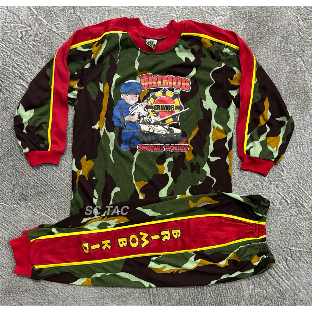 Baju Setelan Anak Loreng BRIMOB Panjang/Training Anak Panjang Loreng BRIMOB