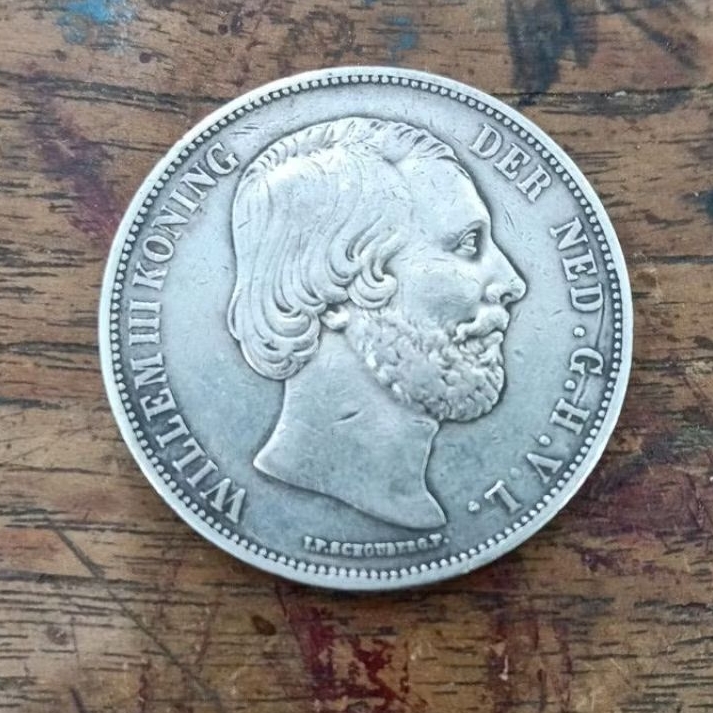 koin perak asli antik Willem lll 1872 orginal