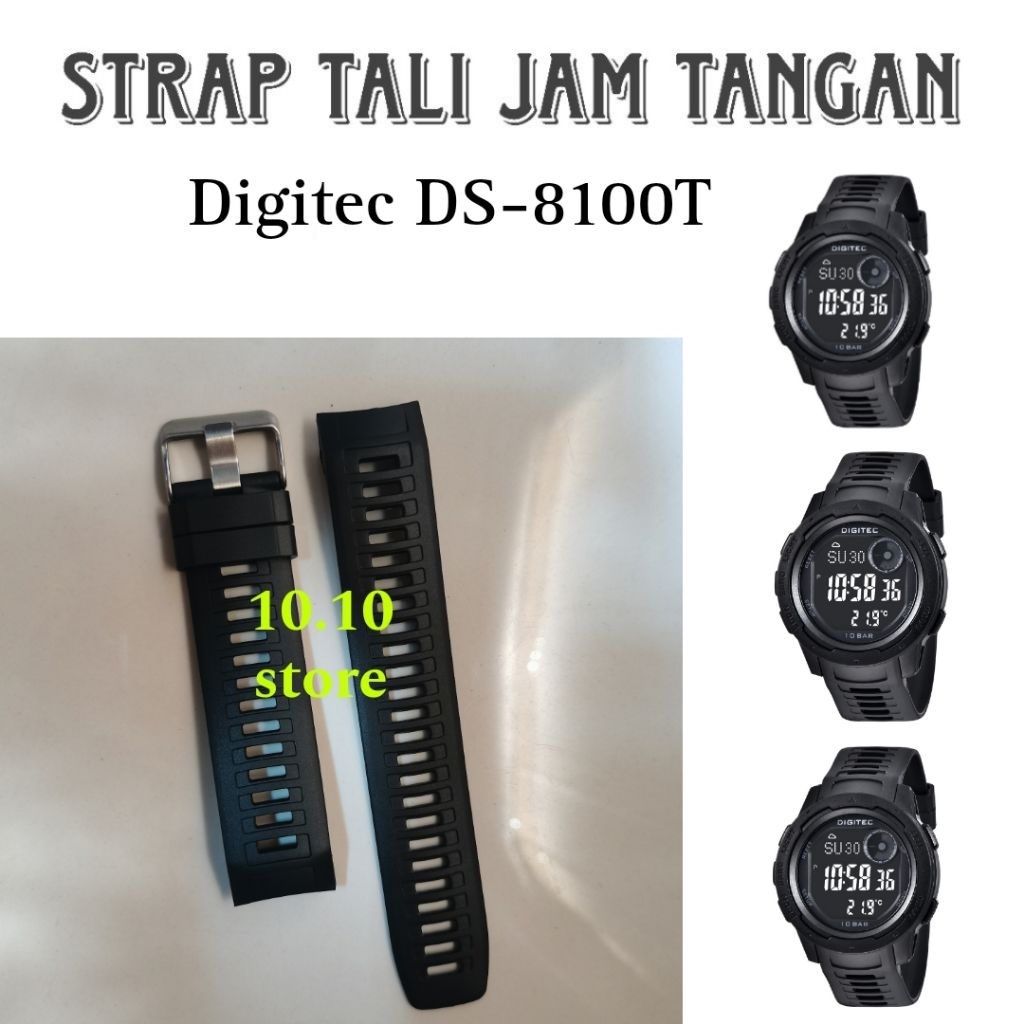 Strap Tali Jam Tangan Rubber Digitec DS 8100 DS8100  DS-8100, DS8100T DS 8100T DS-8100T Original
