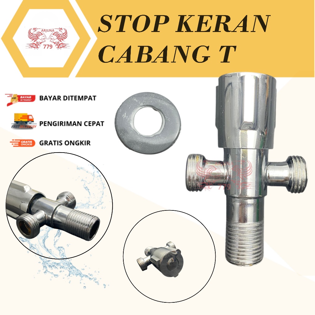 STOP KERAN CABANG T STAINLESS / KERAN CLOSET / KERAN JET SHOWER BIDET WASTAFEL / KERAN SHOWER