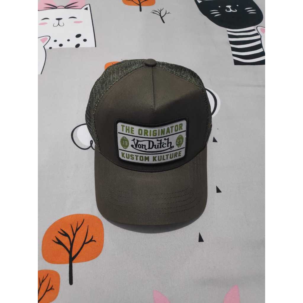 Topi Von Dutch Original - Trucker Hat 1353 Unisex Ori Mall, Logo Bordir Premium