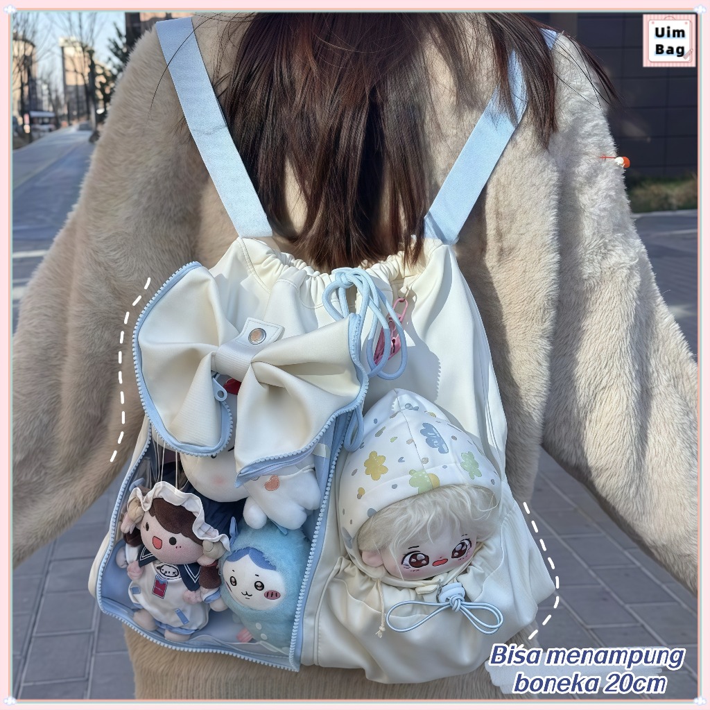 [COD] Tas Ransel Serut Anime 20CM Doll Itabag/Backpack Keren Korean Style Kantong Banyak dengan Pane