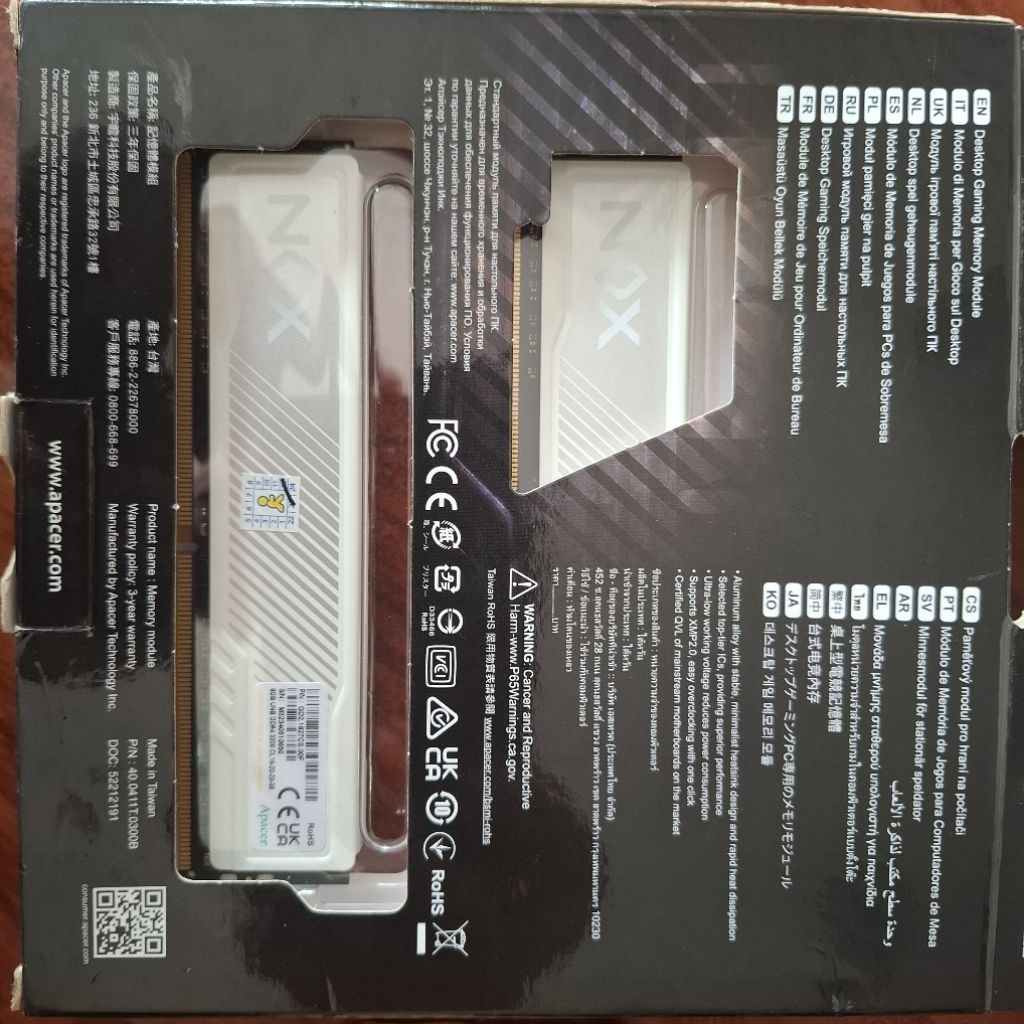 MEMORI APACER NOX 16GB DDR4 3200