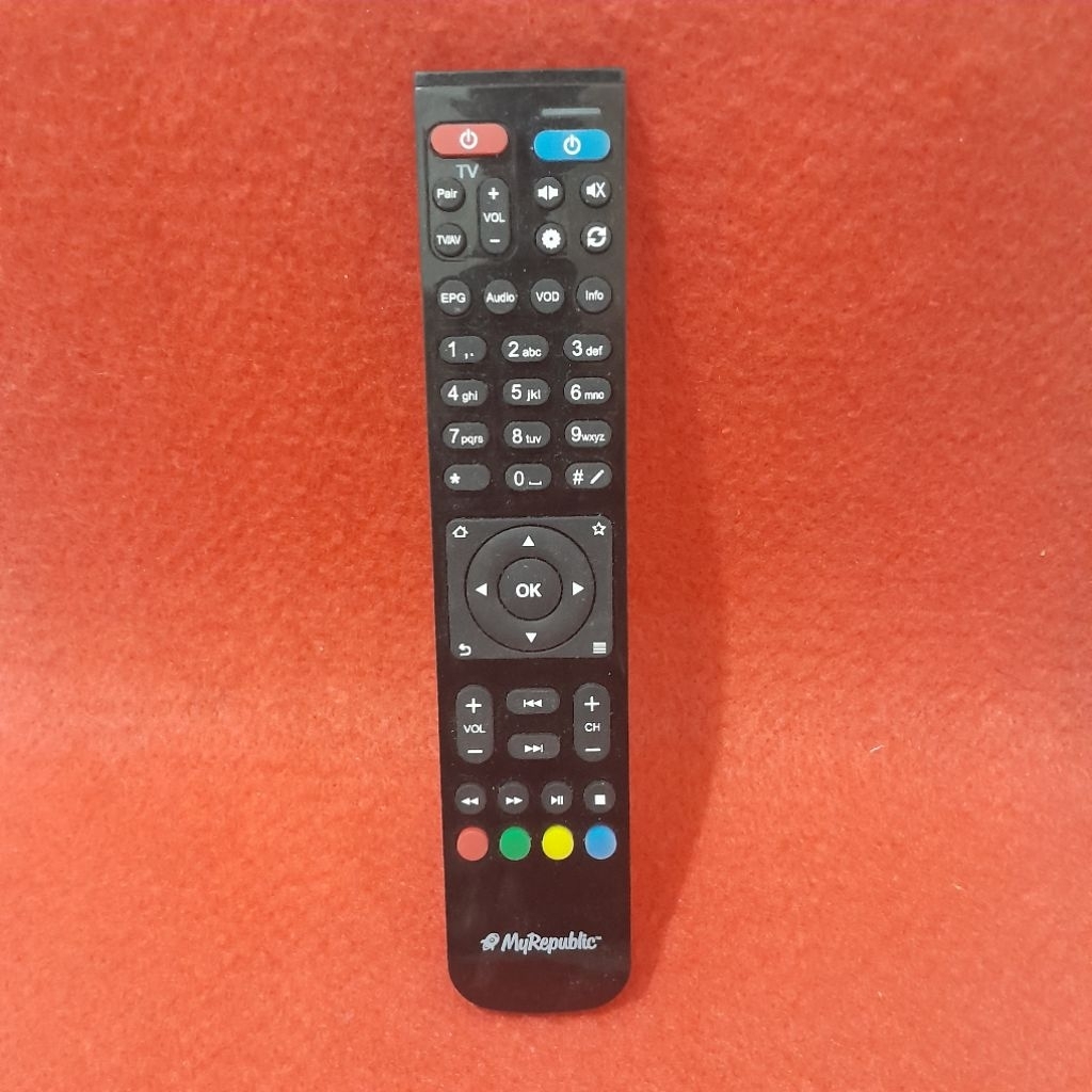 Remote Remot TV STB MyRepublic Original Asli Warna Hitam .