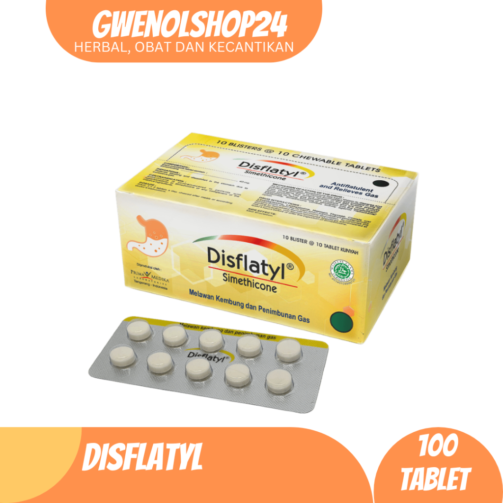 Disflatyl Box 100 Tablet Simethicone Meredakan Kembung