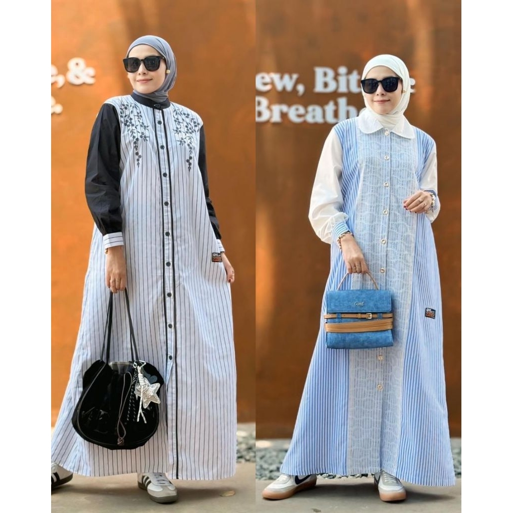 Maxy lines bahan cotton premium/gamis premium by.gyl