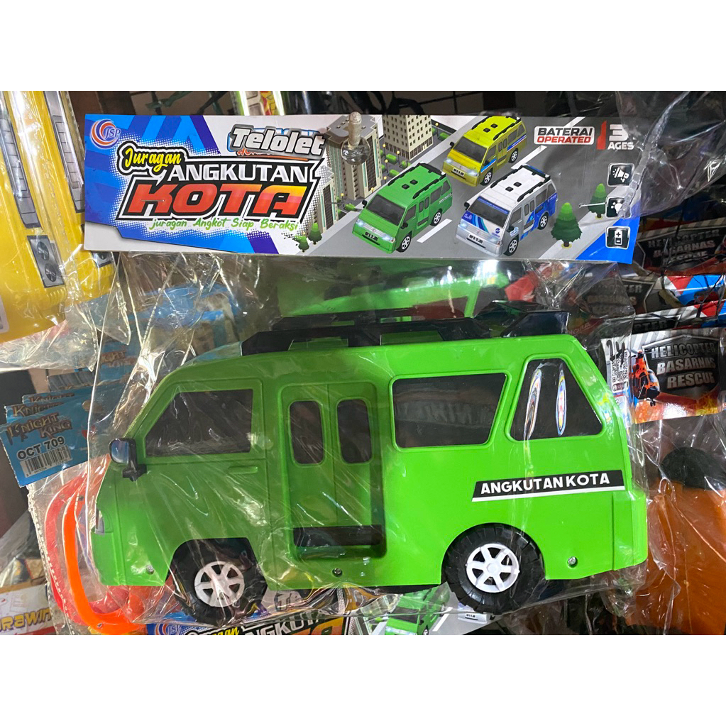 Mainan Mobil Angkutan Kota/Angkot Musik Led Lampu