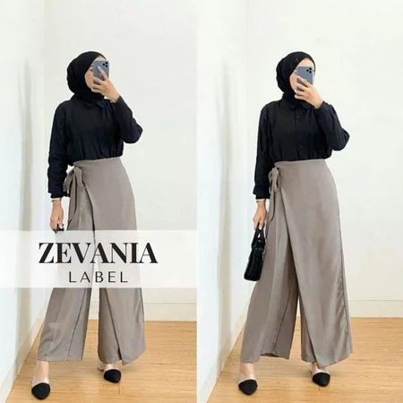 Victory_Jeans - MAGNOLIA TIED CULLOTE 2 IN 1 CELANA KULOT HIGHWAIST ROK CELANA KULOT CRINKLE AIRFLOW