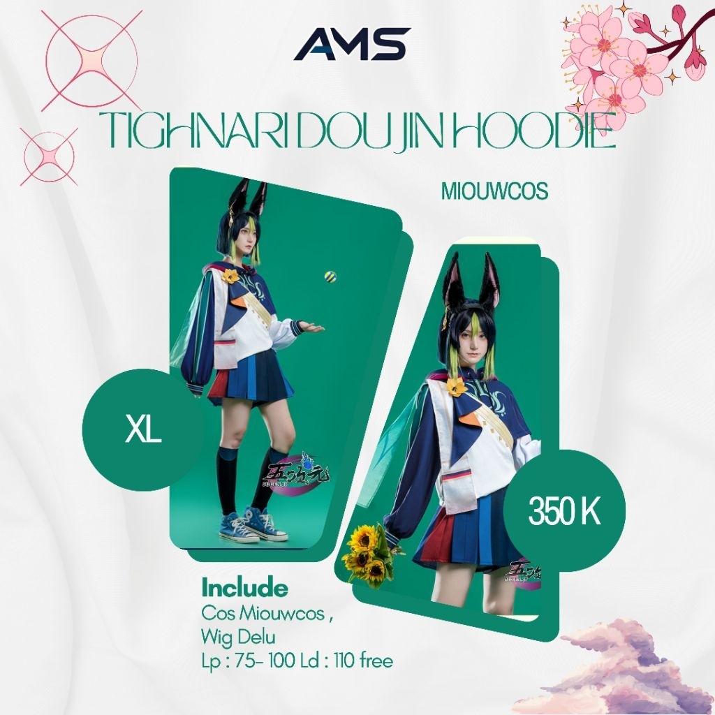 Rental Costum Tighnari Doujin Hoodie Miouwcos XL