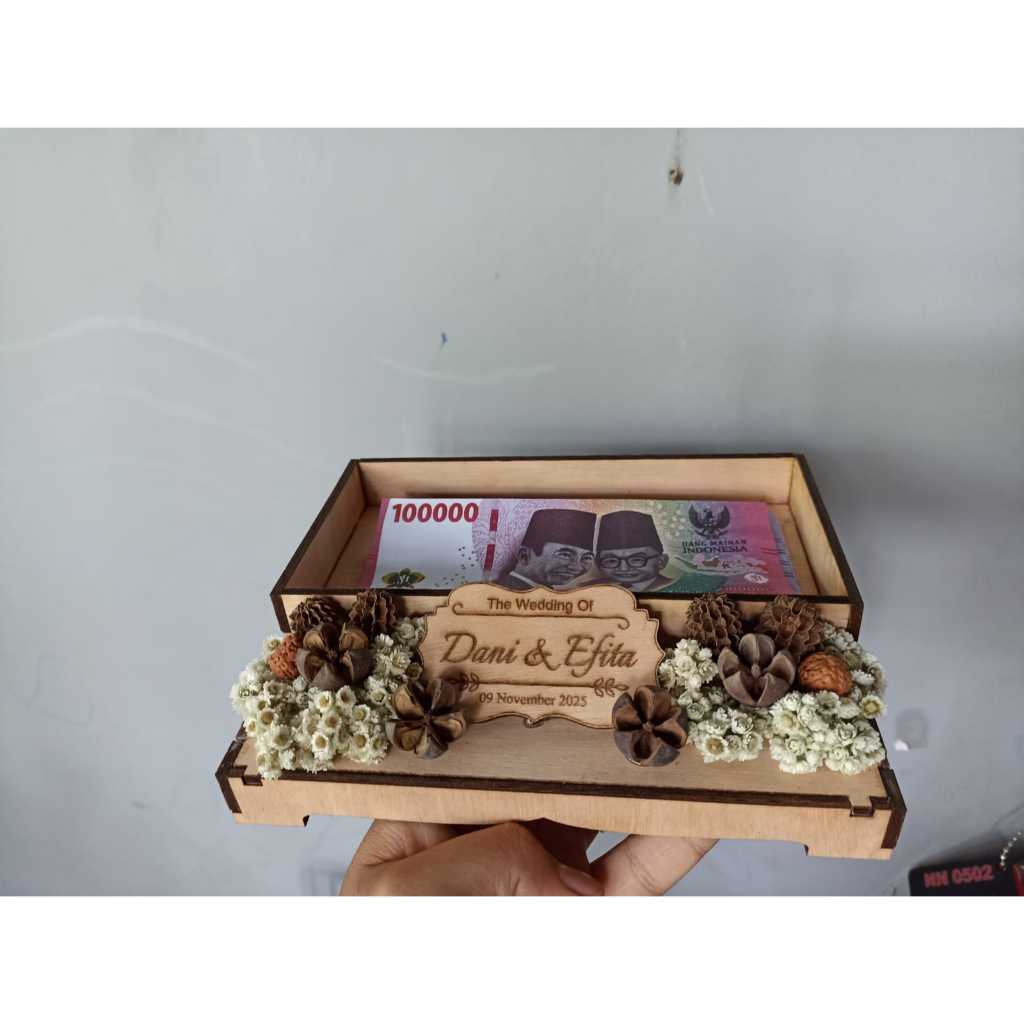 BOX  UANG MAHAR RUSTIC CUSTOM NAMA / BOX UANG MAHAR
