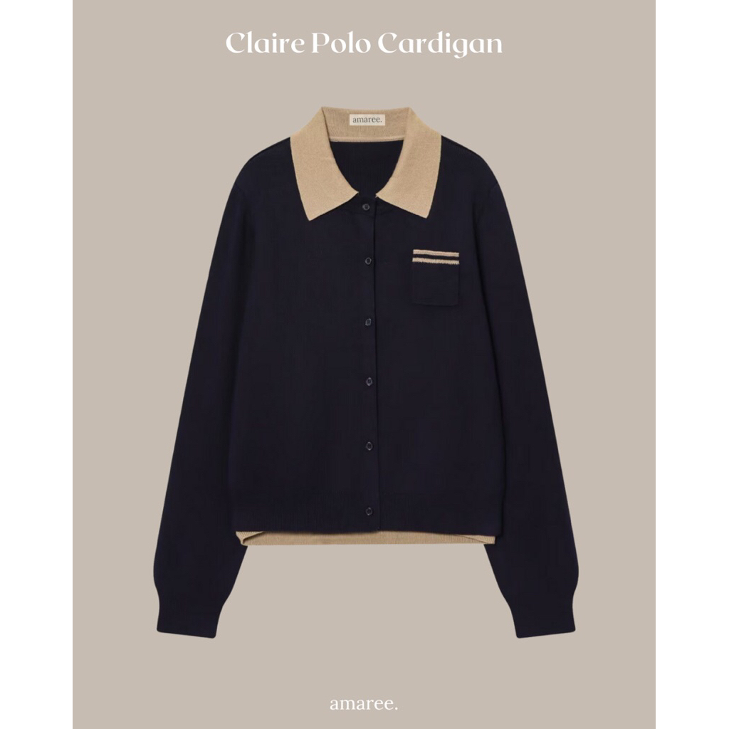 Claire Polo Cardigan / Cardigan wanita premium / Cardigan polo wanita / Cardigan polo premium