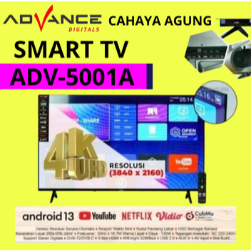 TV ANDROID 50 INCH / SMART TV ADV-5001A Advance