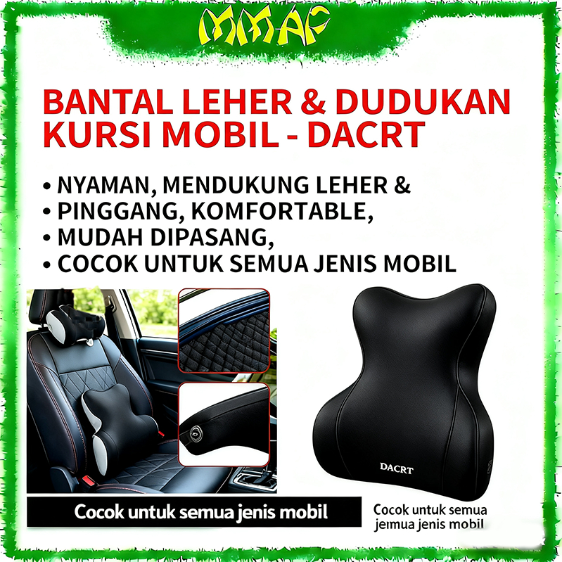 MMAP--Bantal Leher Dan Bantal Pinggang Mobil DACRT, Dukungan Leher & Pinggang Yang Nyaman/Bantal San