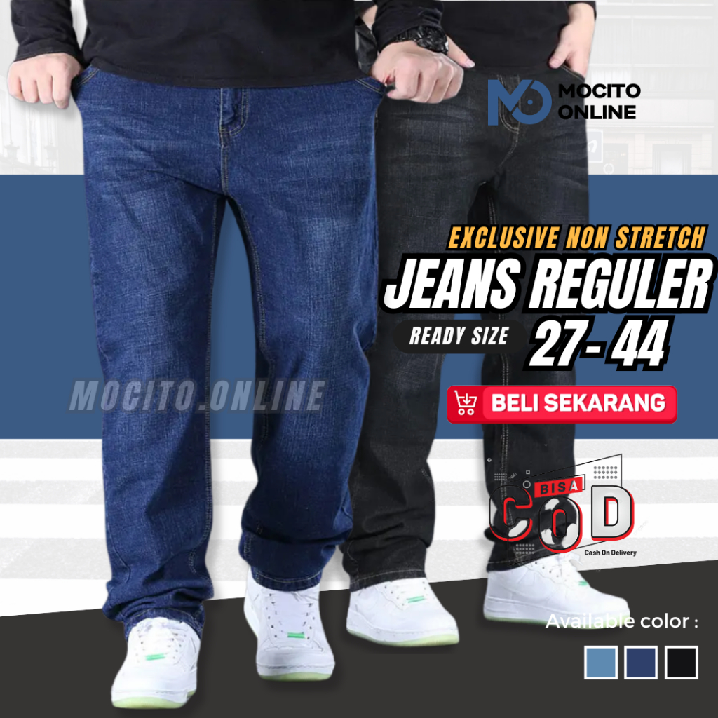 CELANA JEANS JUMBO PRIA BAHAN KARET/ BIG SIZE MELAR