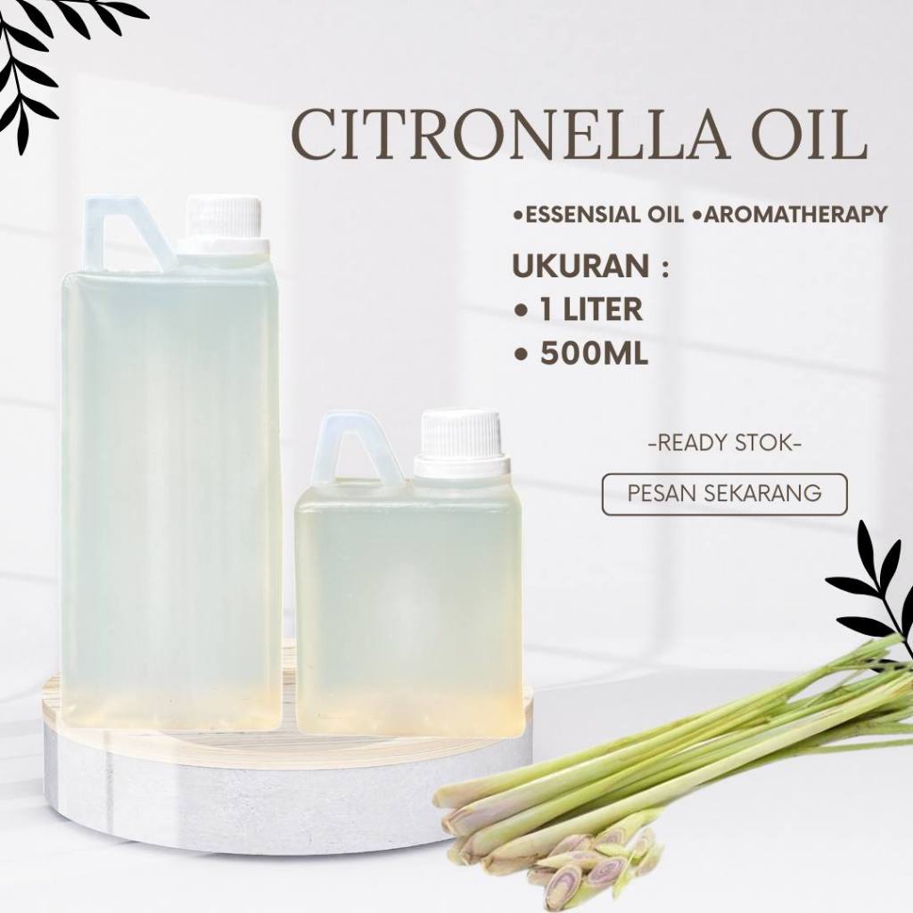 500ml-1liter Essensial oil Minyak atsiri sereh wangi / Citronella oil Aromatherapy thearapeutic