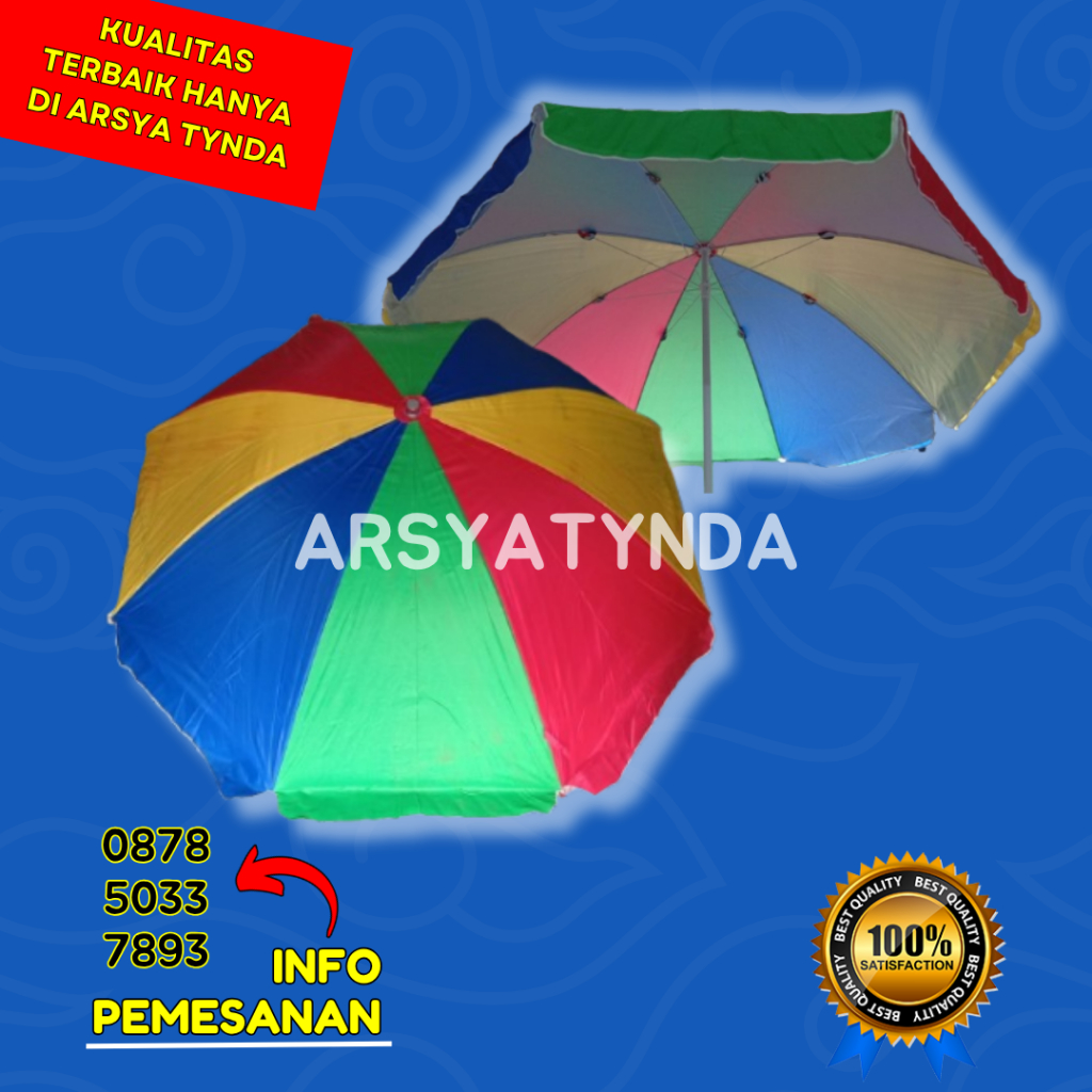 Payung Tenda Jualan Besar Ukuran Jumbo 240 CM (48 Inch) 2 Lapis Warna Pelangi