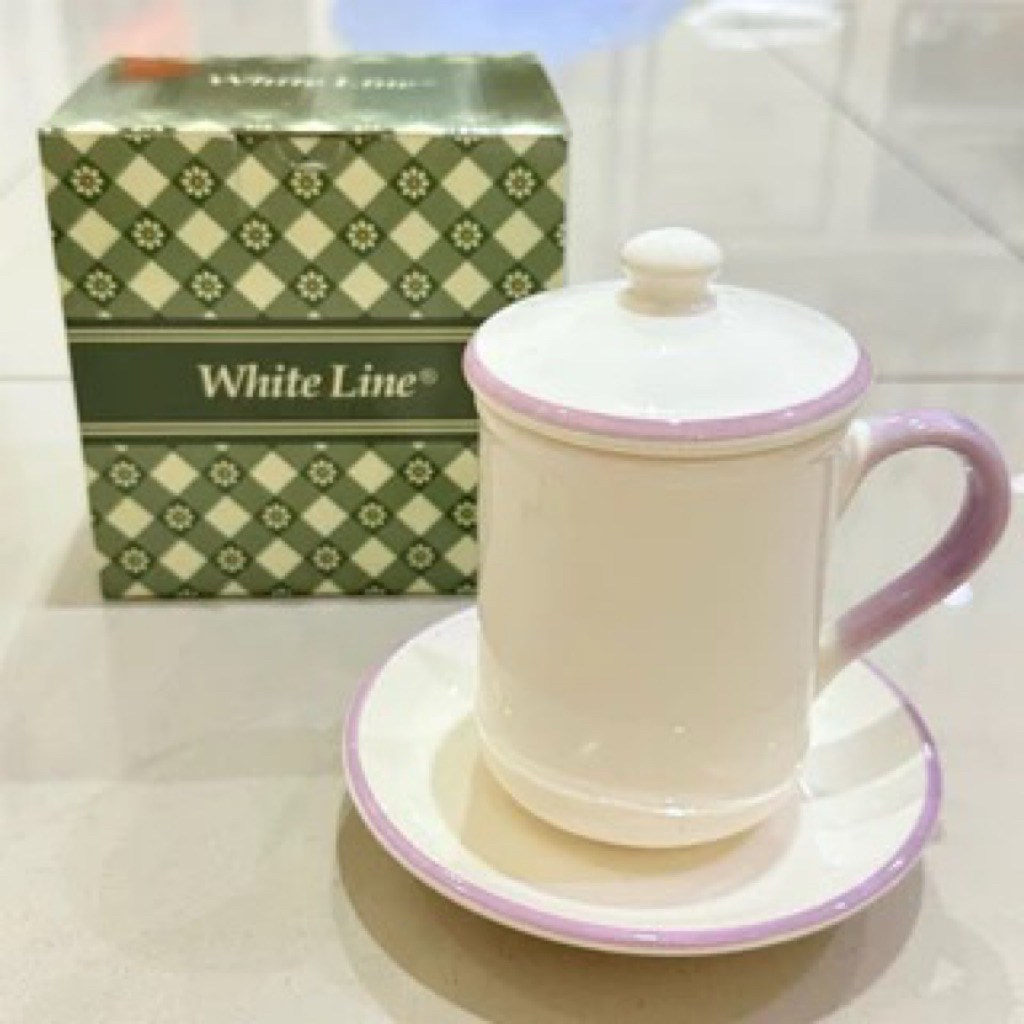 Mug Tutup Set Tatakan Akura / Mug keramik