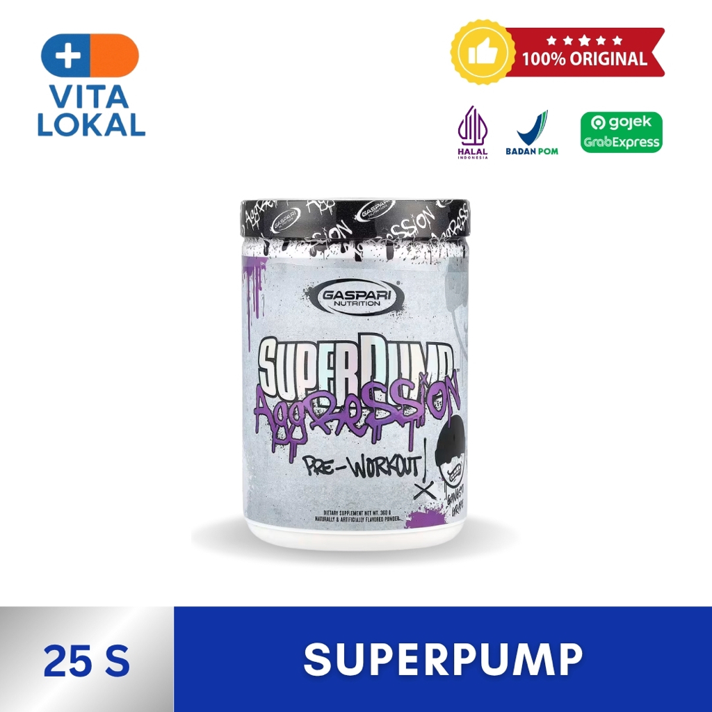 Gaspari Superpump Aggression 25 servings Pre Workout PWO Super Pump Gaspari G
