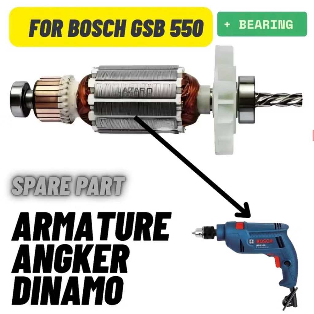 Armature Drill Mesin Bor 13mm GSB550 (untuk bor bosch model baru)
