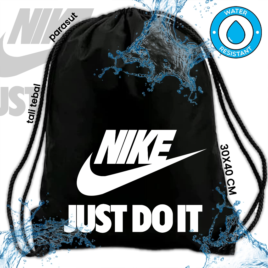 RANSEL SERUT BAHAN PARASUT ANTI AIR UKURAN BESAR - DRAW STRING NIKE / TAS SERUT