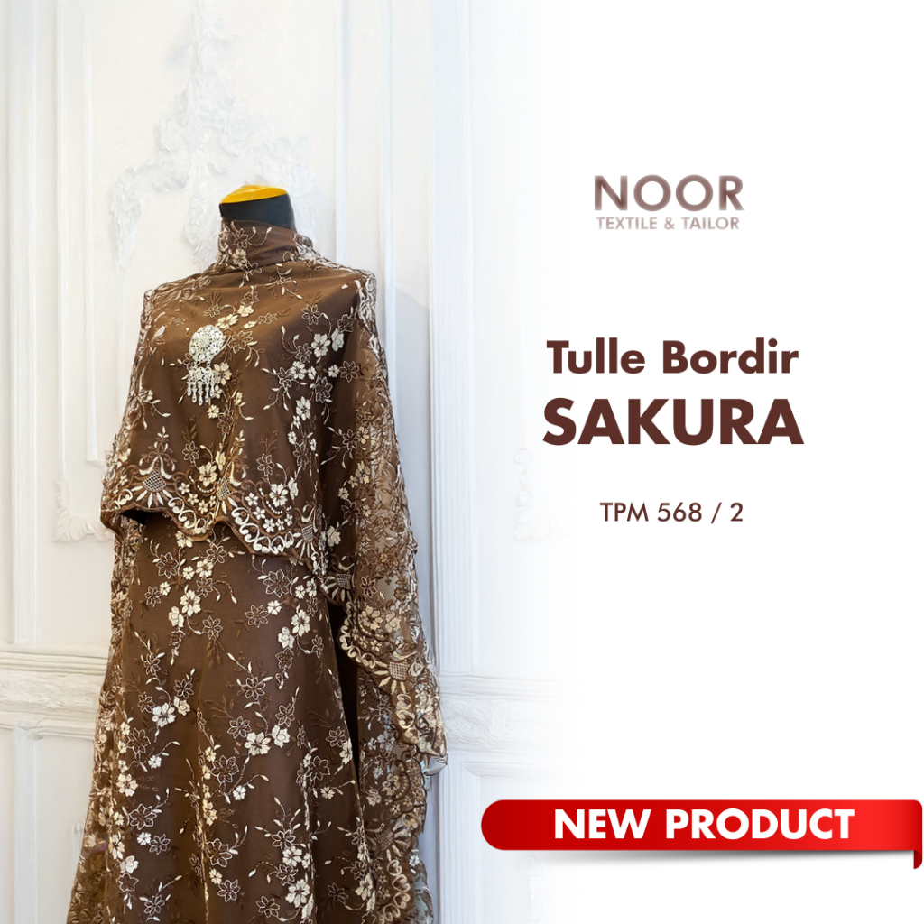 Tulle SAKURA -  Tulle Bordir | All Motif | Motif Flower| Tulle Wisuda | Brokat Kebaya Bahan Kebaya
