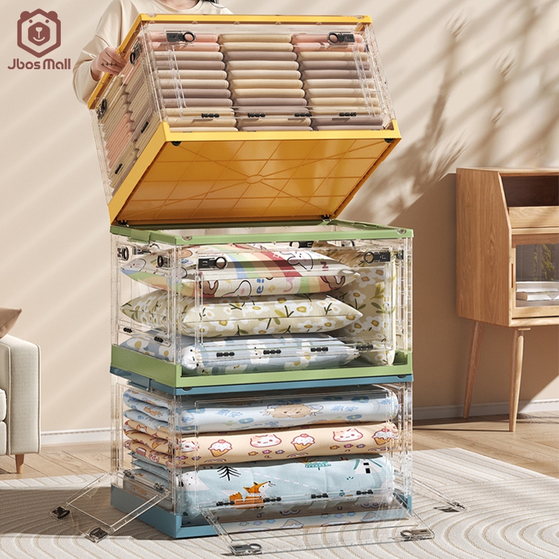 Storage Box Lipat Transparan kotak plastik Kapasitas Ekstra Besar Kontainer Box Serbaguna Kotak Peny