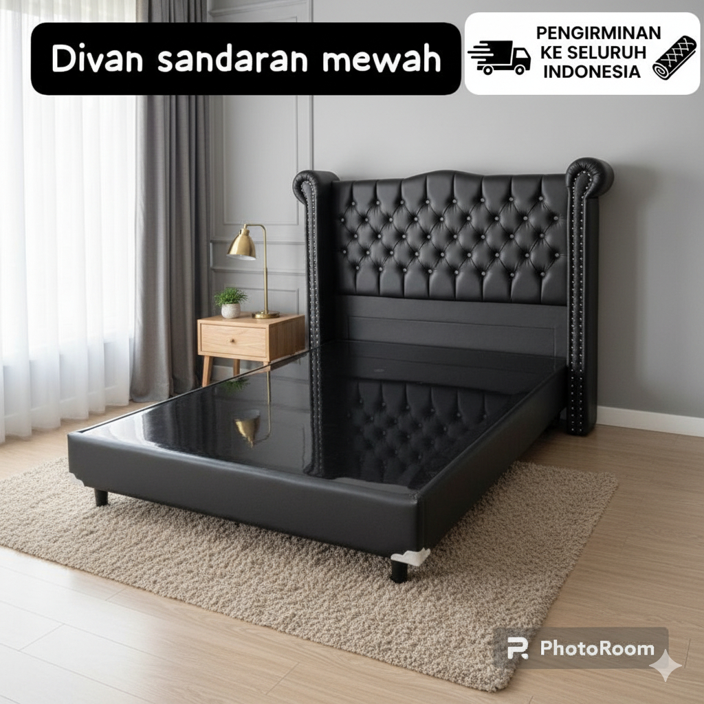 Dipan tempat tidur permata berlian sandaran kasur mewah ukuran 120 160 180 - Dipan minimalis - Divan