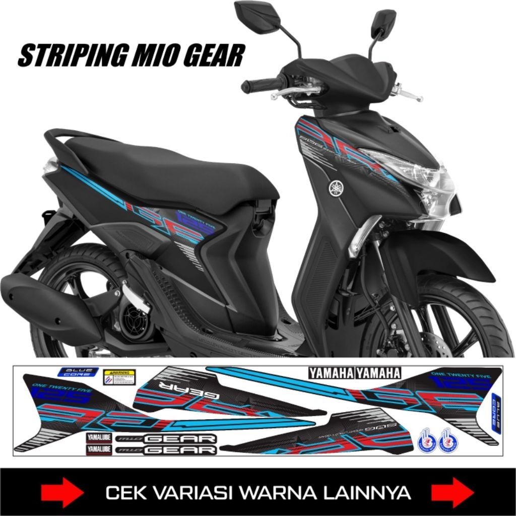 STIKER STRIPING YAMAHA GEAR 125 / STICKER LIST VARIASI MOTORCYCLE GEAR 125 / STIKER MIO GEAR 2023 VA