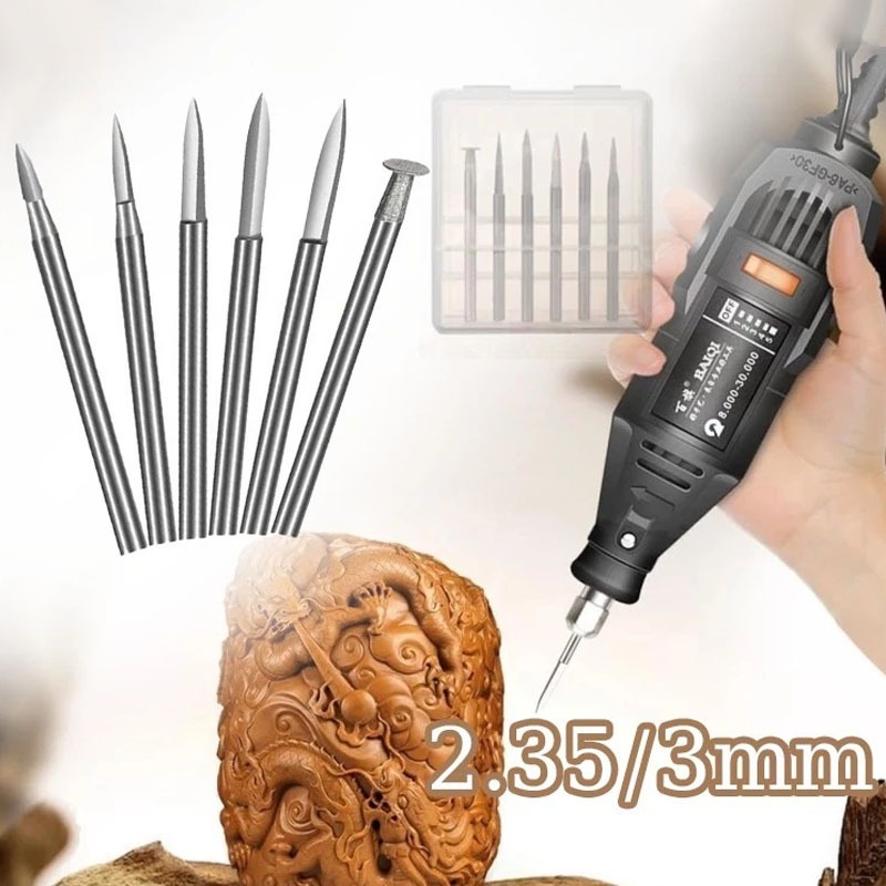 6PCS Mata Bor Ukir Kayu 2,35MM 3MM Untuk Alat Putar Mata Bor Kayu Kecil Kualitas Tinggi Mata Bor Kik