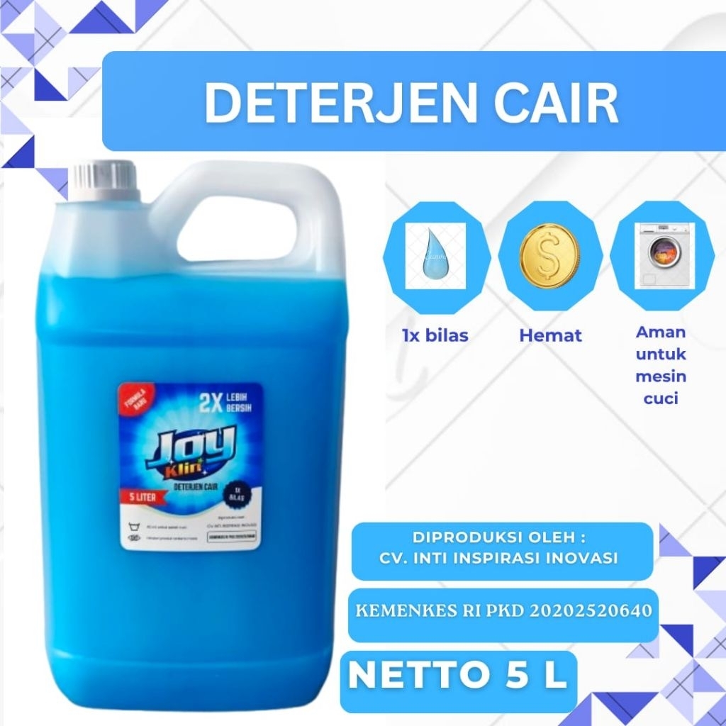 Deterjen cair laundry cuci baju Joy Klin 5 Liter aroma akasia