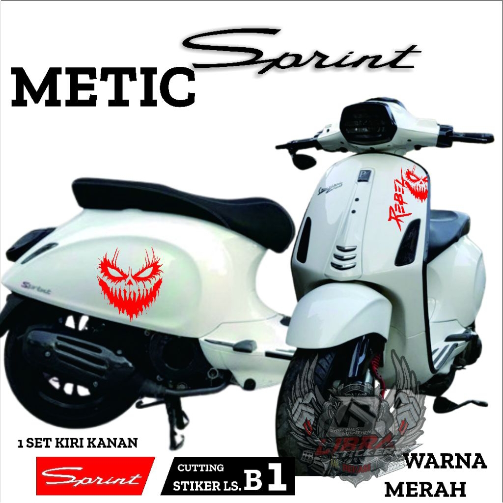 KATTING STIKER STRIPING  vespa metic sprint 160 STIKER STIPING VARIASI vespa sprint  160 Lis Body  v