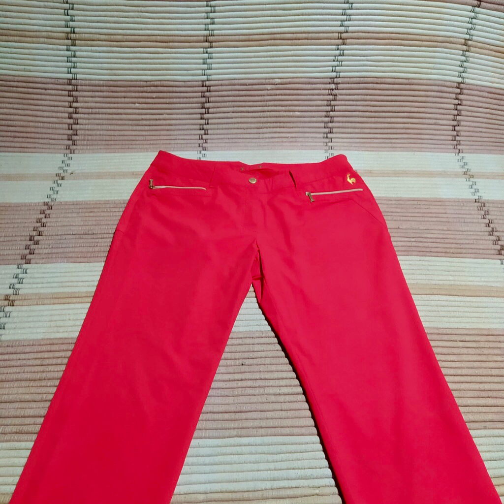 Celana  Panjang Golf Wanita LE COQ SPORTIF Size 27" Orange Preloved