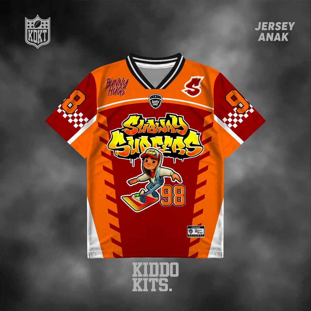 KIDDOKIT Jersey SubwaySurf Series Jersey Anak Number Jersey Retro Full Printing