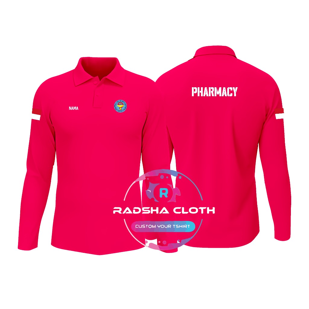 KAOS MODEL POLO SHIRT PHARMACY - Kaos Polo Kerah Unisex Custom Logo Katun Premium