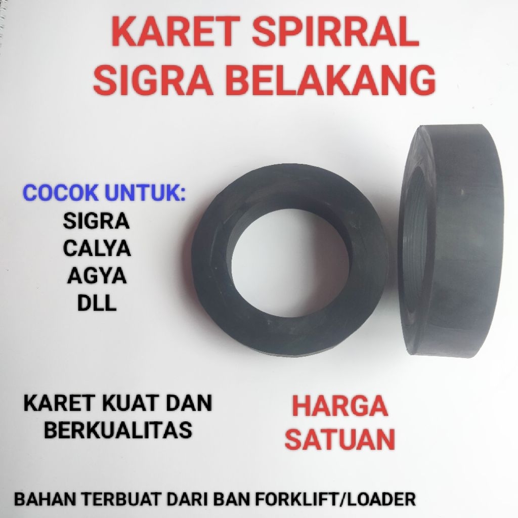 karet ganjal spiral Sigra belakang / tatakan per keong / bantalan per Sigra belakang / ukuran 1cm, 2