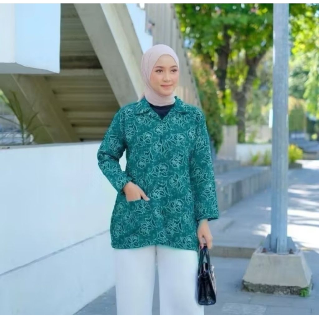 Seragam batik pkk hijau nasional terbaru 2025 full furing baju batik pkk hijau terbaru baju batik pk
