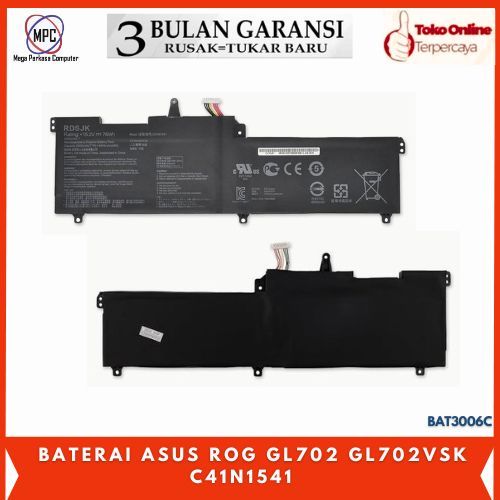 Baterai Asus Asus ROG GL702V, Asus ROG GL702VT, Asus ROG GL702VM, Asus ROG GL702VS, Asus ROG GL702VW