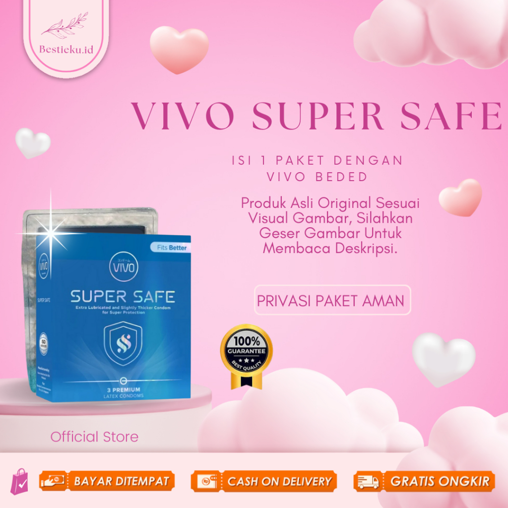 Kondom Vivo Super Safe isi 3 Pcs - Kondom Paling Aman - VIVO SUPER SAFE 3S CINCIN I-RING