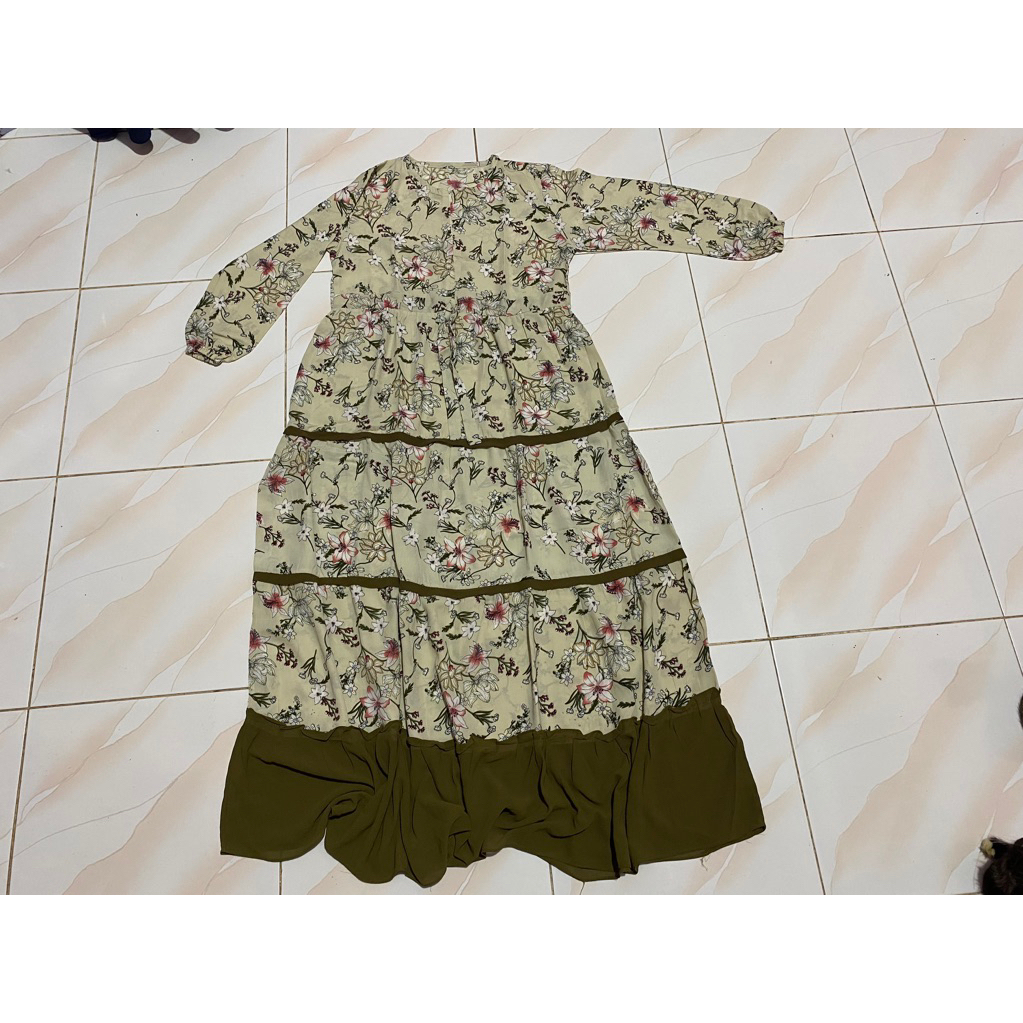 (preloved)Baju gamis motif bunga