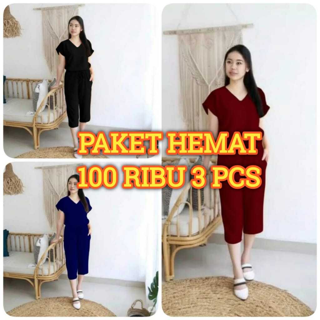 SETELAN TERLARIS SETELAN WANITA SETELAN POLOS SET BARU 100RB Dapat 3Pcs Setelan Wanita Adem Lembut
