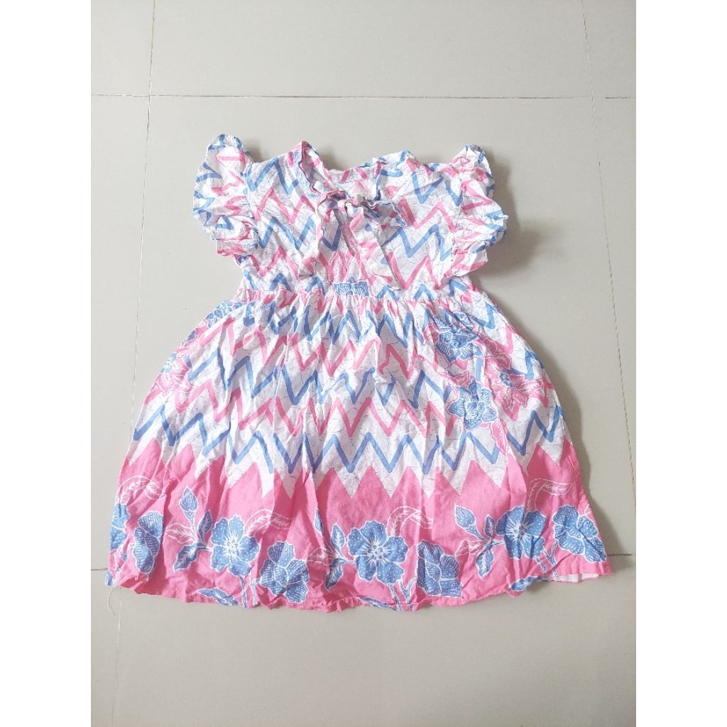 dress batik modern anak perempuan umur 4tahun 5tahun