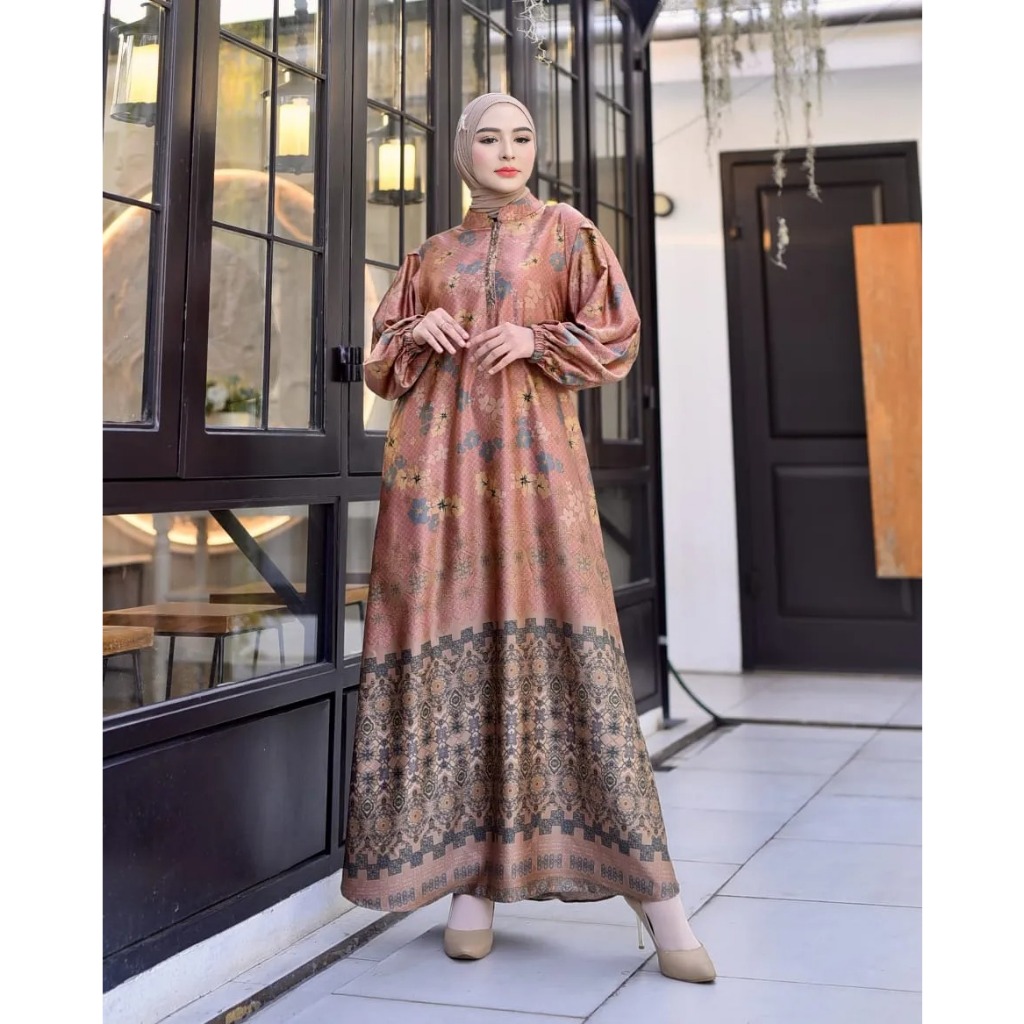 Baju Gamis Model Mecca Motif Busui Terbaru Bahan Silk Premium Ukuran Jumbo Ld 130 Seragam Murah