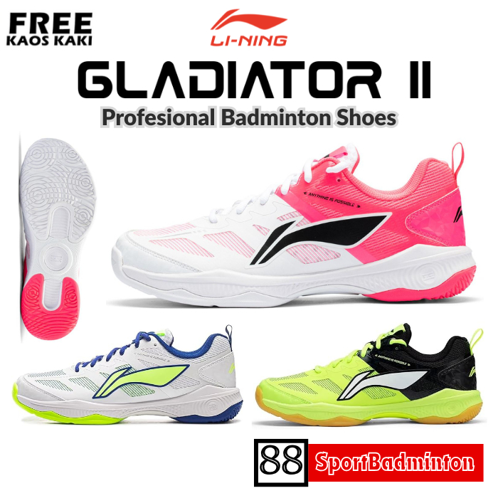 Lining GLADIATOR II ( AYTV017 ) Profesional Badminton Shoes - Sepatu Badminton Original LINING