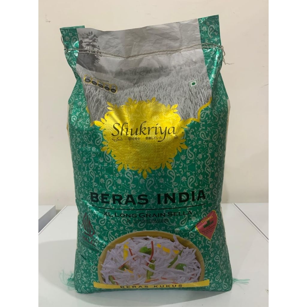 BERAS BASMATI SHUKRIYA XL LONG GRAIN SELLA ORIGINAL 100% 25KG