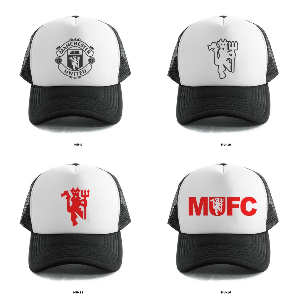 Topi Jaring / Trucker Putih - Manchester United / MU / MUFC