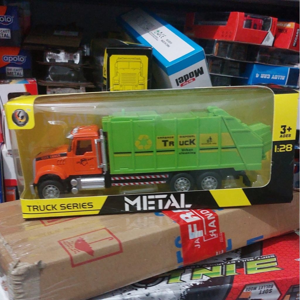 Mainan Diecast Truk Sampah Anak - Mainan Miniatur Dump Truk Sampah Anak